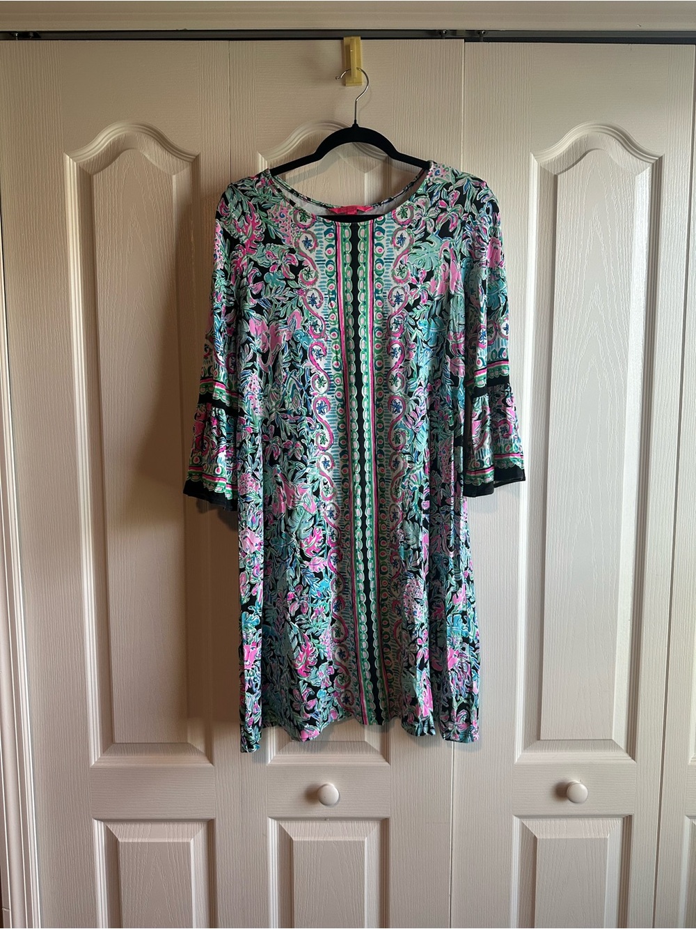Lilly Pulitzer Pink & Mint Floral Midi Shift Dress